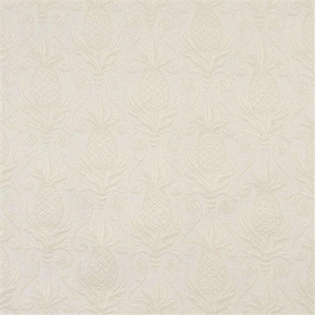 Designer Fabrics Designer Fabrics E519 54 in. Wide Ivory White; Pineapple Jacquard Woven Upholstery Grade Fabric E519